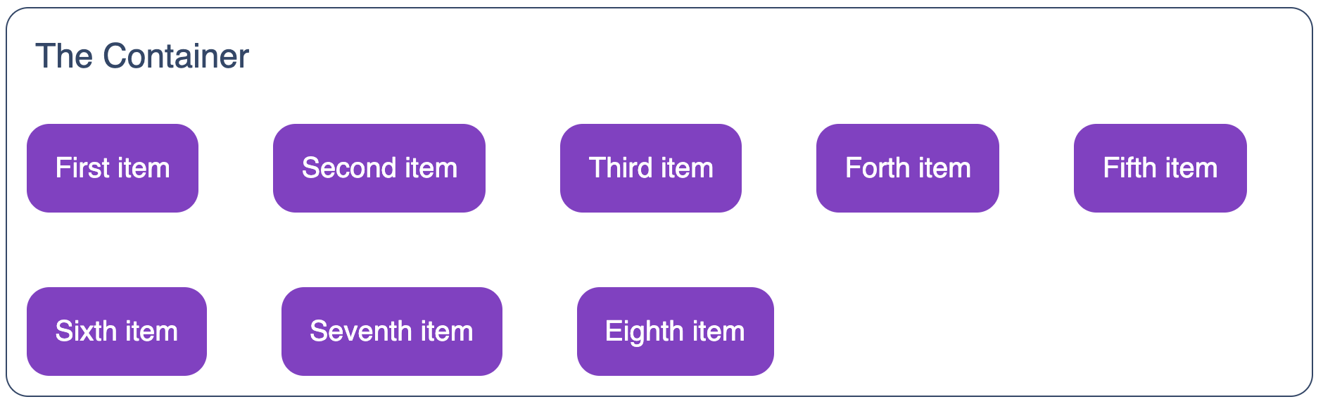 control the space between flex items