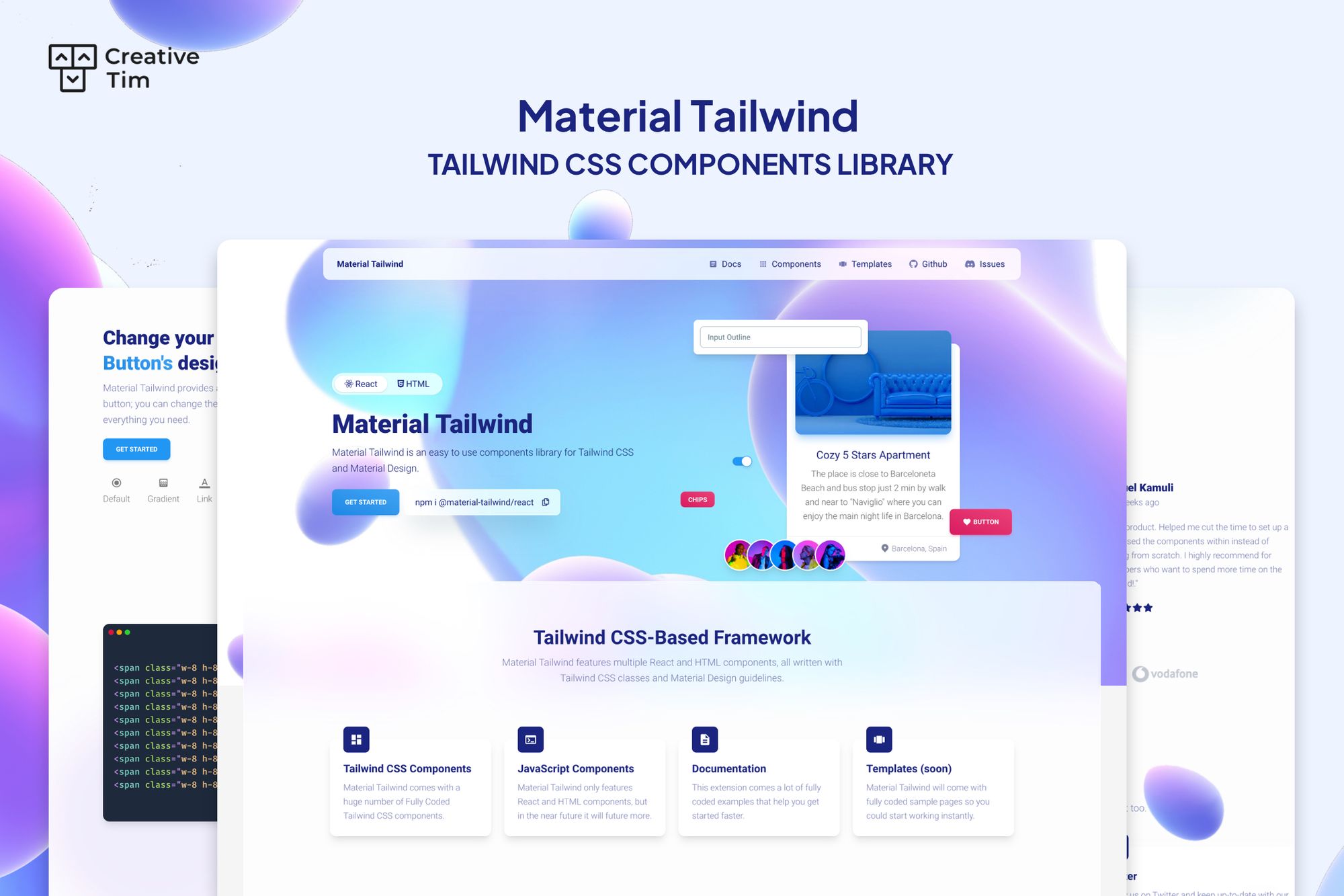 material tailwind- components library tailwind css