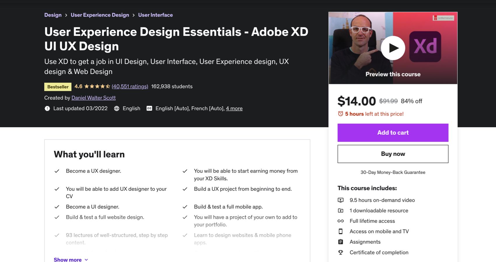 user experience course udemy