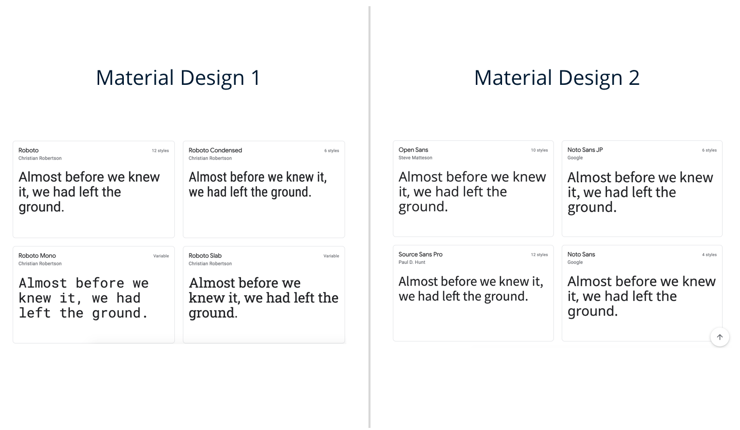 Material Design 1 Vs Material Design 2 Vs Material Design 3 Comparison