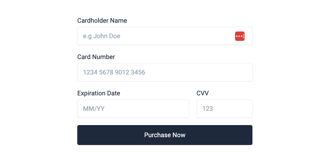 tailwind Credit Card Input 