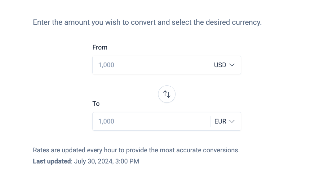 tailwind Currency Conversion Input 