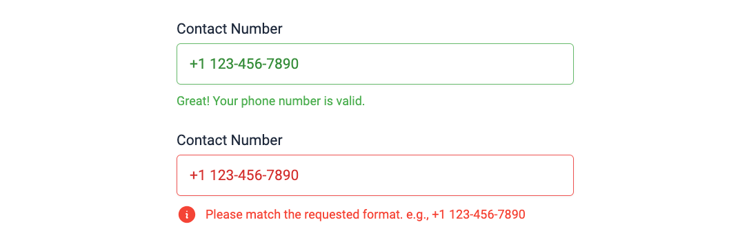 tailwind Phone Input with Validation