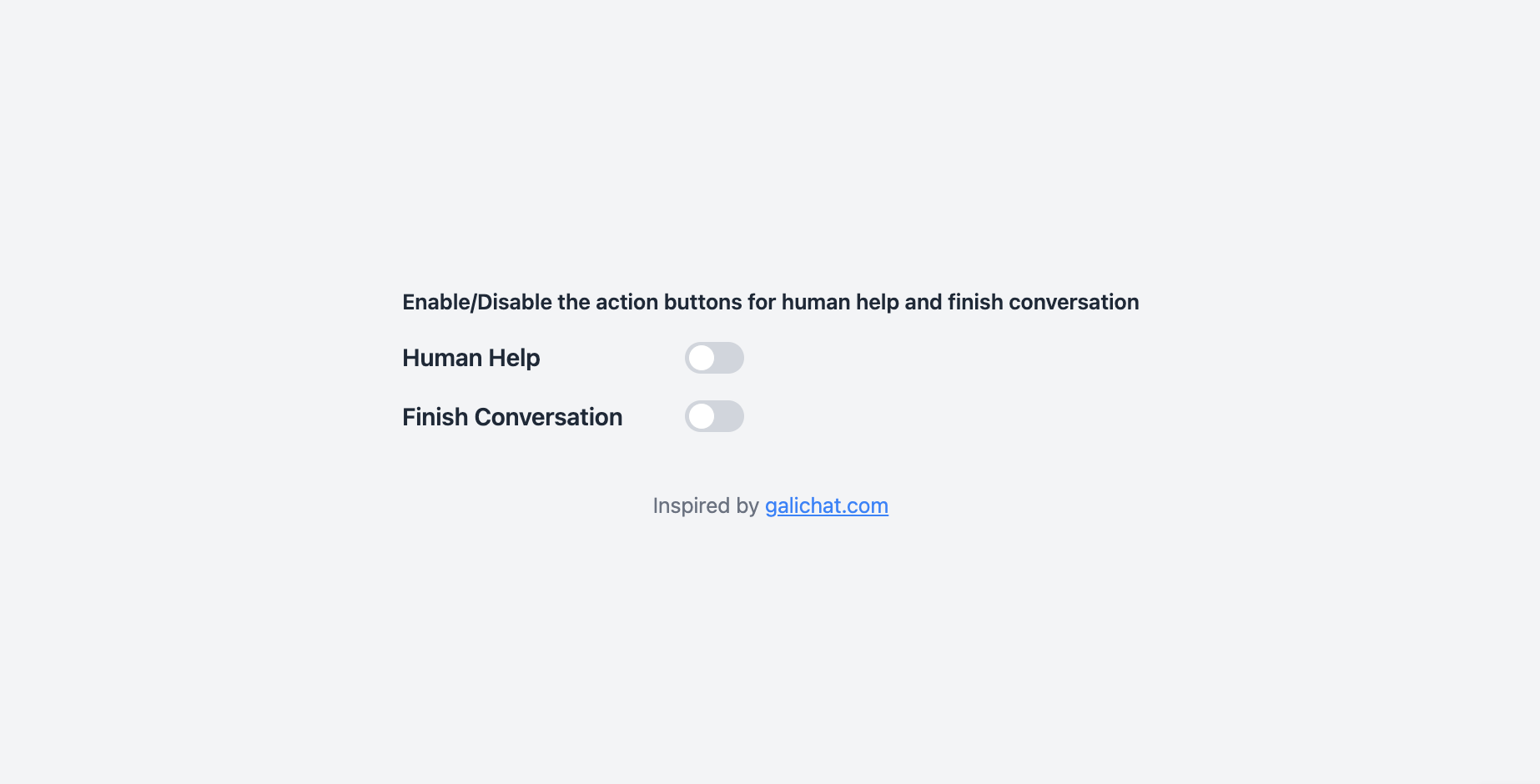 chatbot toggle buttons