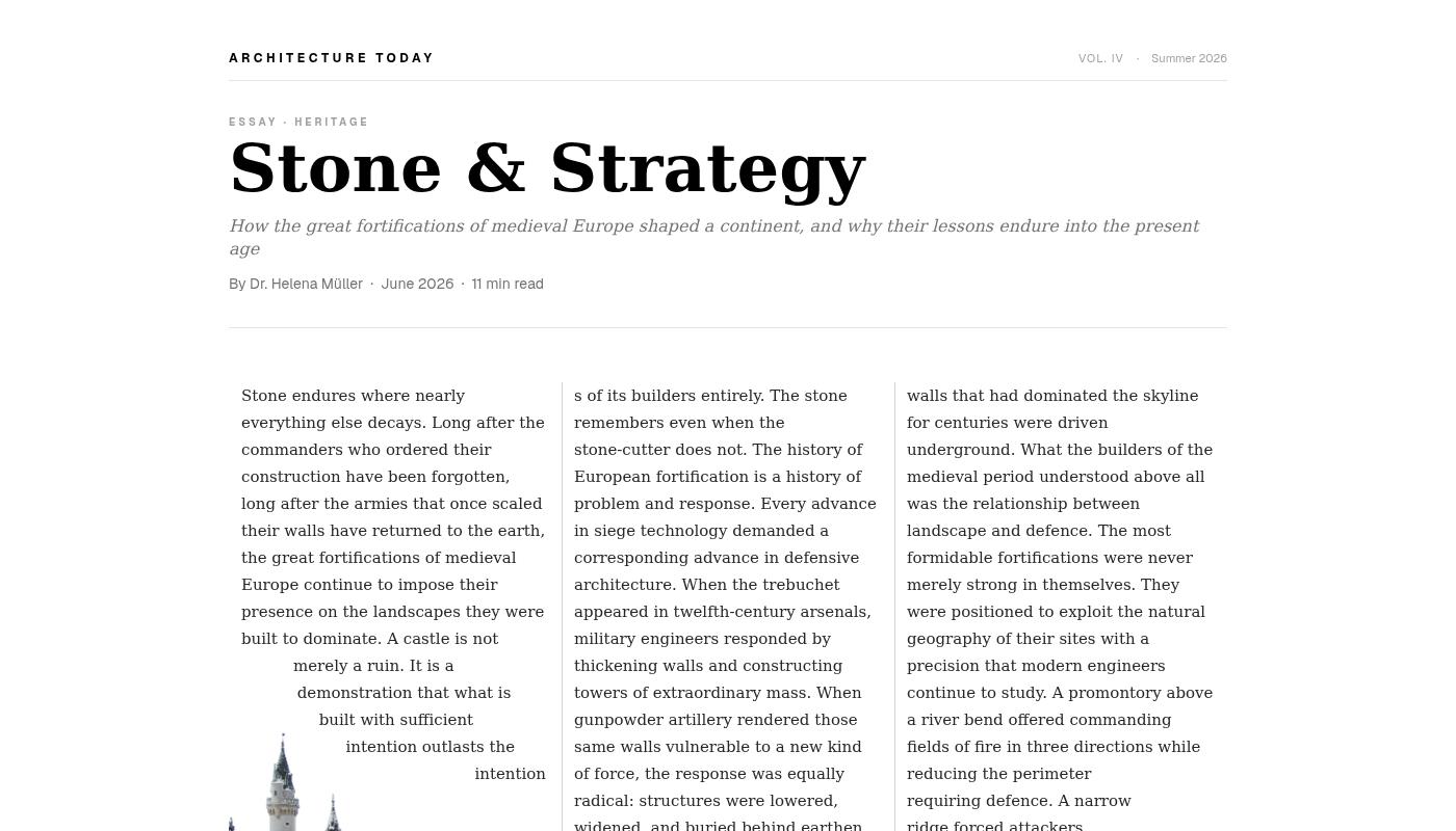 Magazine Image Columns block with Pretext