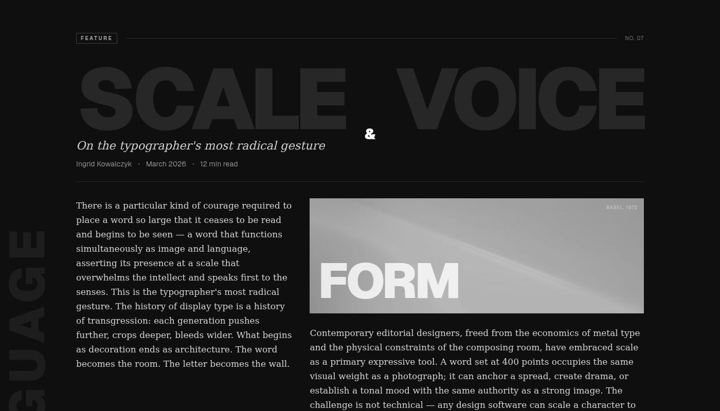 Magazine Oversized Words block with Pretext