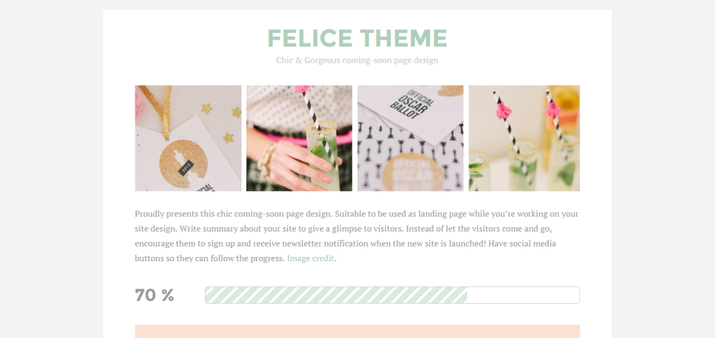 coming soon page - felice theme