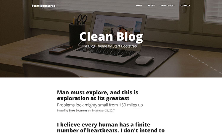clean blog-Bootstrap 4 UI Kit
