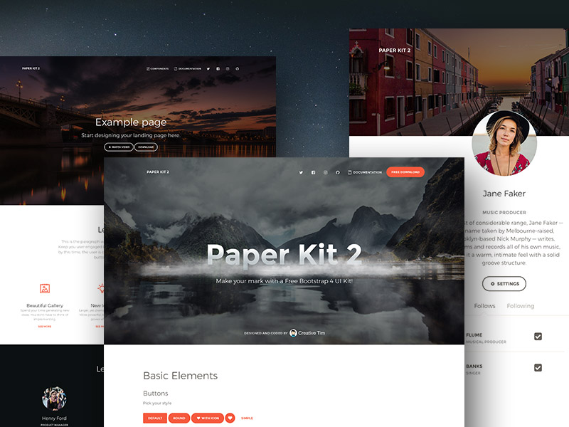paper kit 2-Bootstrap 4 UI Kit