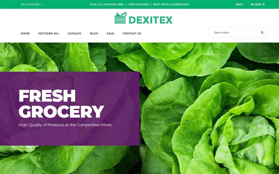 Dexitex - Convenient Grocery Online Store Shopify Theme