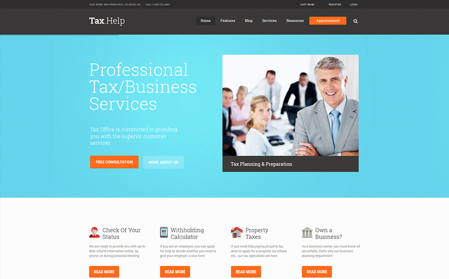 TaxHelp | Finance & Accounting Site Template