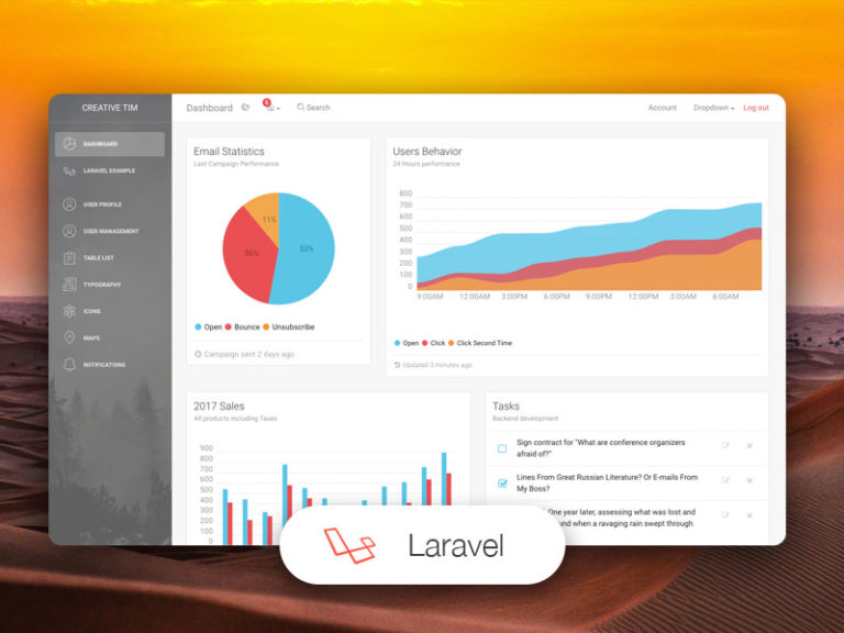 10+ Free Dashboards And Templates For Laravel