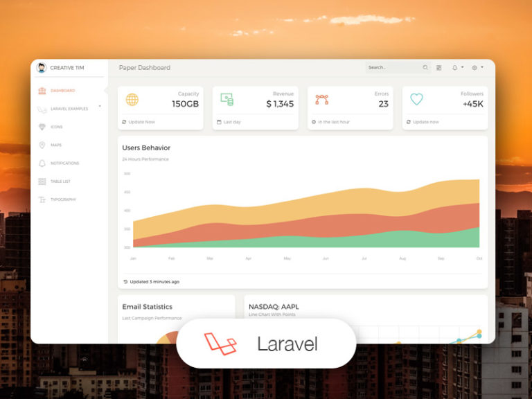 10+ Free Dashboards and Templates for Laravel