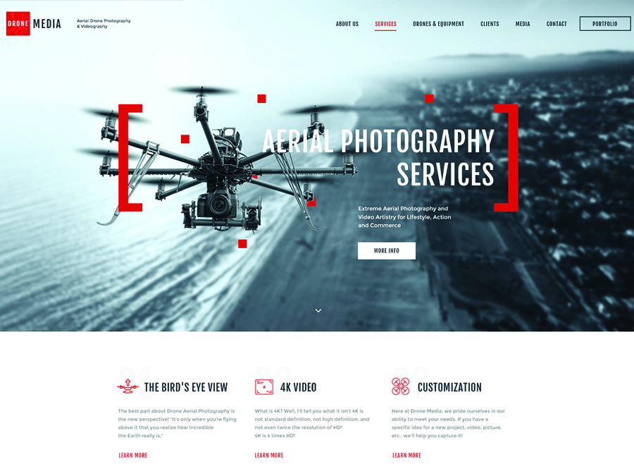 Drone Media Aerial Photography & Videography WordPress Theme