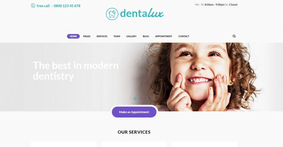 Dentalux Dentist & Healthcare Site Template