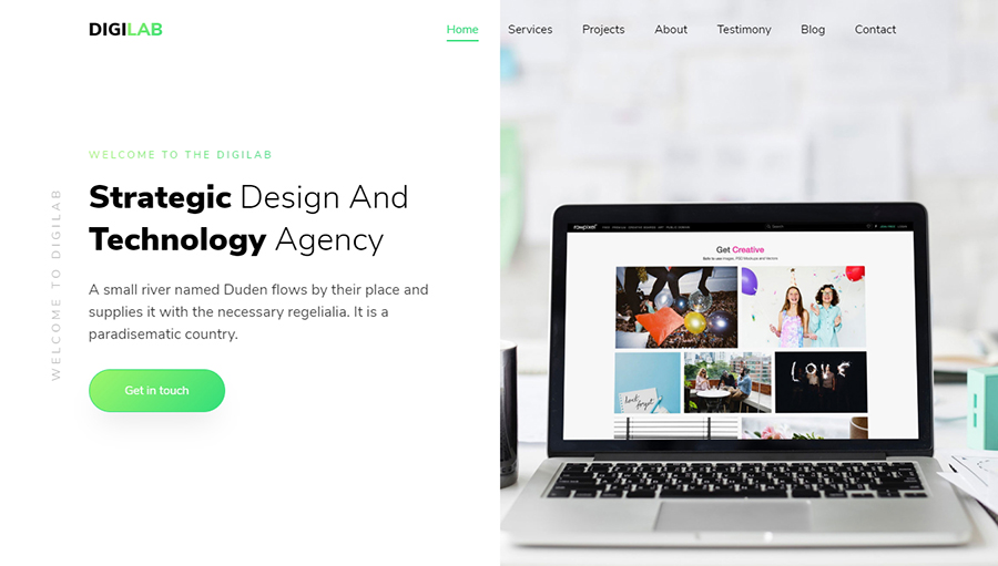 Digilab - Free One-page Bootstrap 4 Landing Page Template