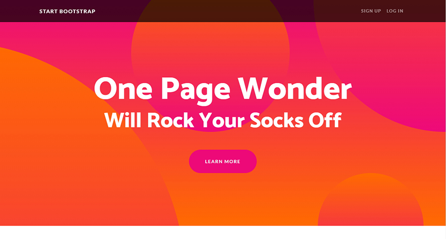 One Page Wonder - Free Responsive HTML Landing Page