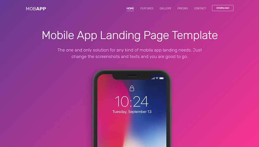 MobApp - Free Landing Page HTML Template