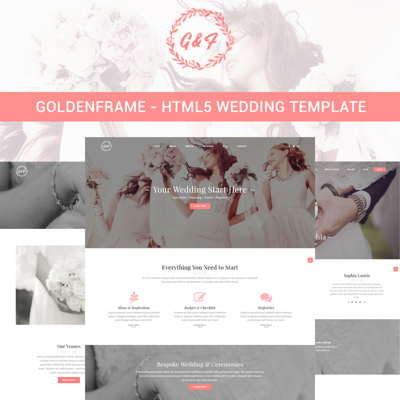 Goldenframe - Wedding Website Template