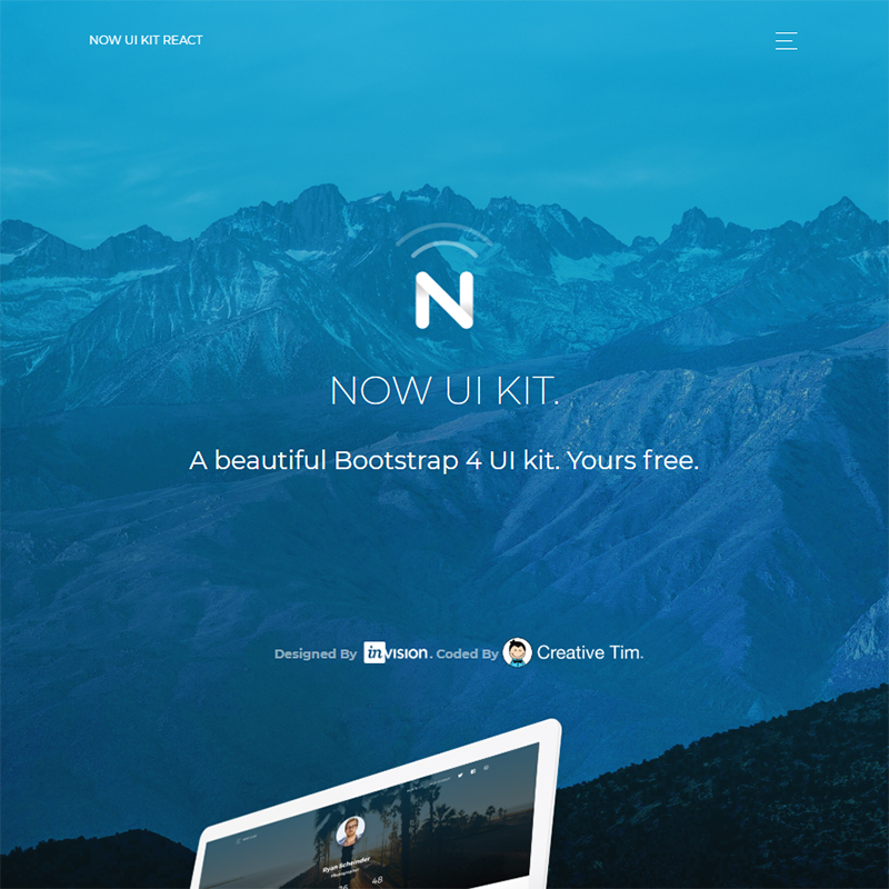 Now UI Kit React - Free Bootstrap 4 And Reactstrap UI Kit
