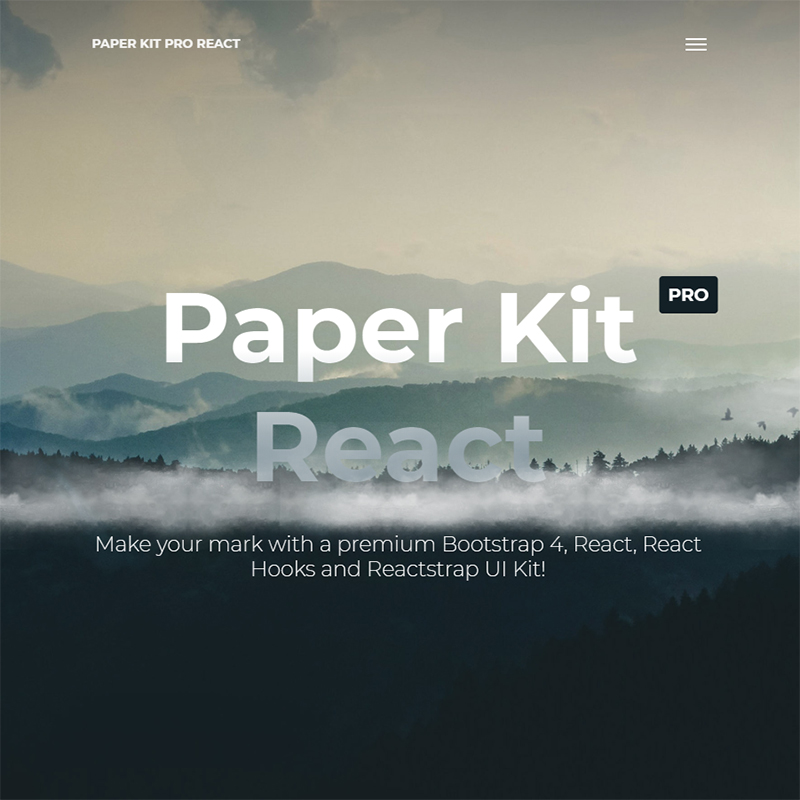 Paper Kit Pro React - Premium Bootstrap 4 And Reactstrap UI Kit