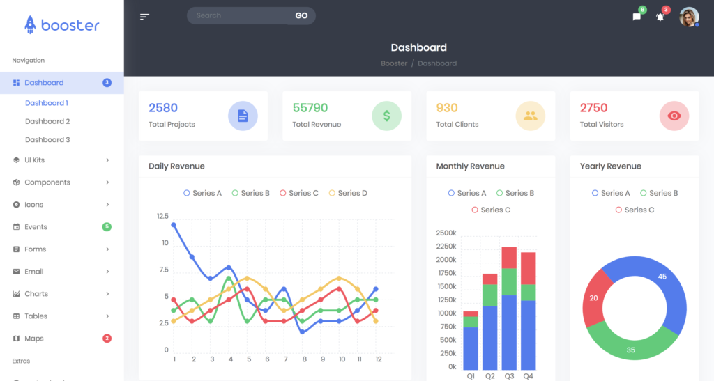 booster laravel templates