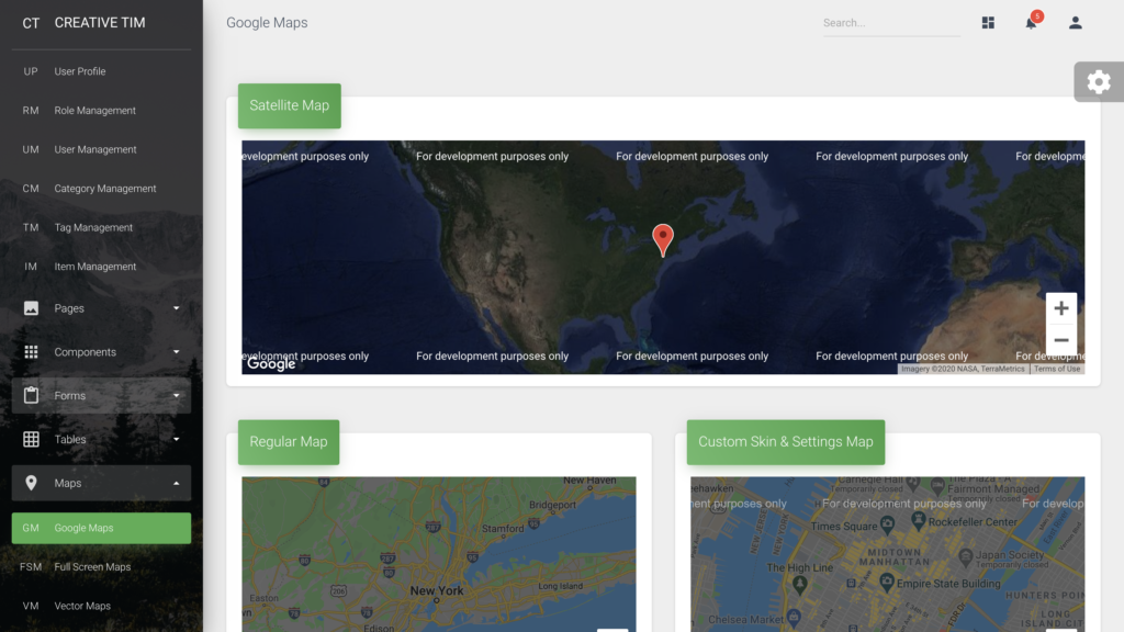 maps UI component preview