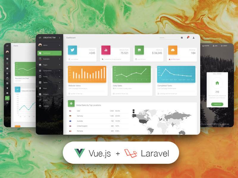 vue material dashboard laravel pro